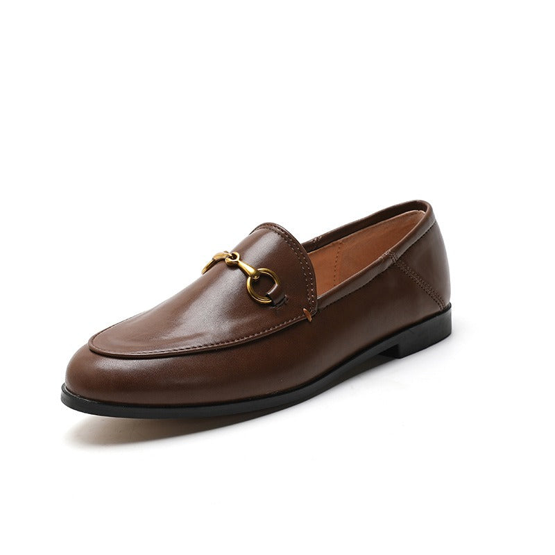 Horseshoe Buckles Loafers Flat Shoes