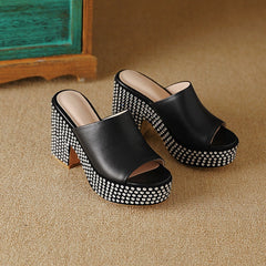 Metal Studs Waterproof Platform Sandals