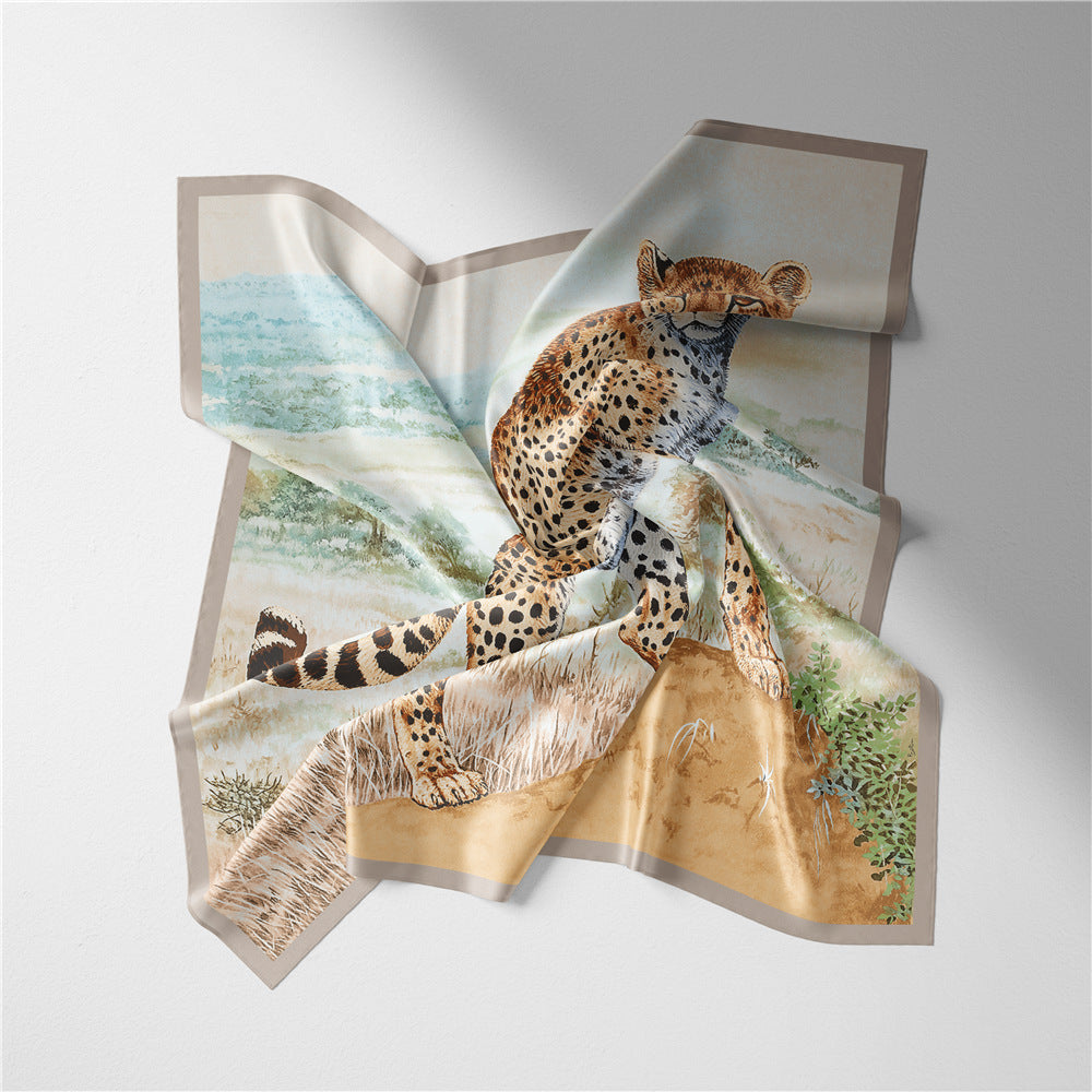 Grassland Leopard Square Scarf