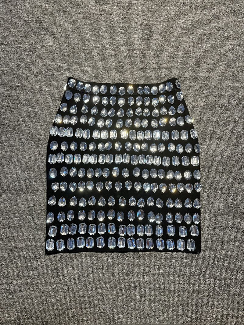 Diamond Studded Bandage Skirt