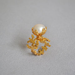 Sea Moon Baroque Pearl Classic Ring