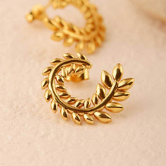 Pinnate C-Shape Earrings