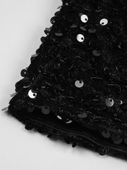 Sequins Velvet Mesh Patchwork  Mini Dress