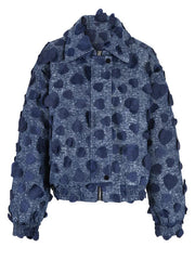 Jacquard 3D Love Big Denim Jacket