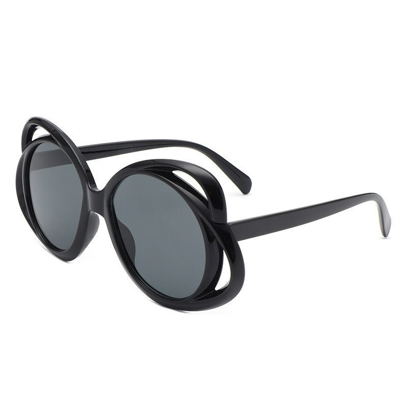 Oval Hollow Frame Sunglasses