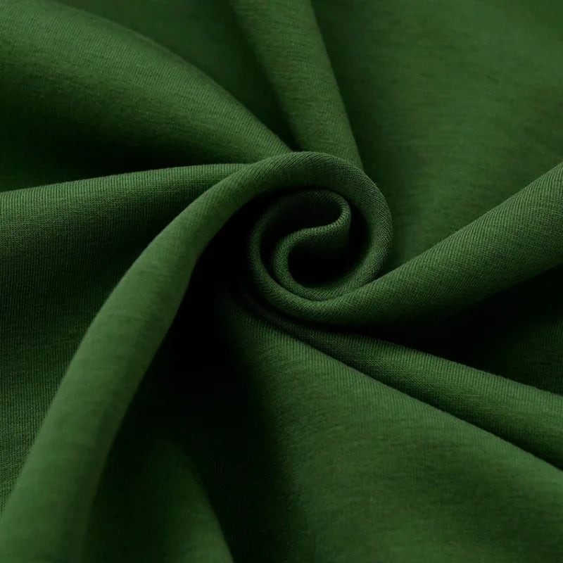 Green Round Neck Long Sleeve Loose Sweater