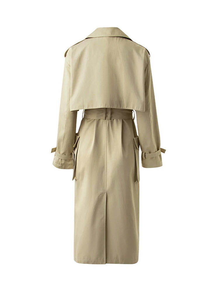 Double-Breasted Cape Trench Coat