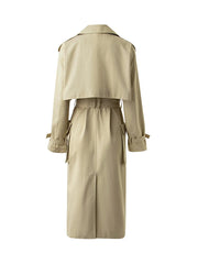 Double-Breasted Cape Trench Coat