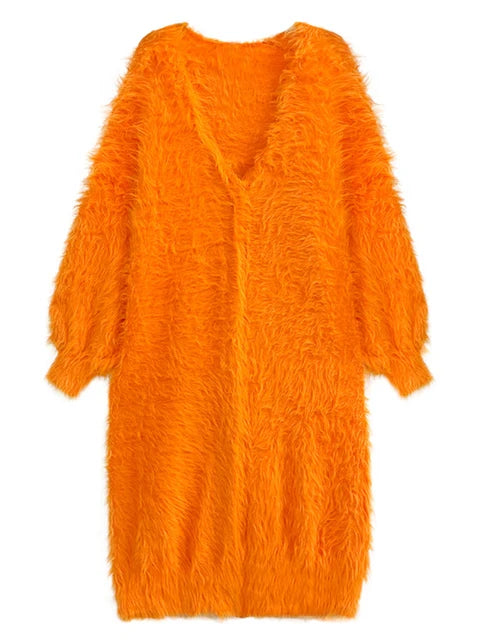 Woolen Loose Long Cardigan
