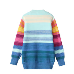 Rainbow Embroidered Letter Knitted Sweater