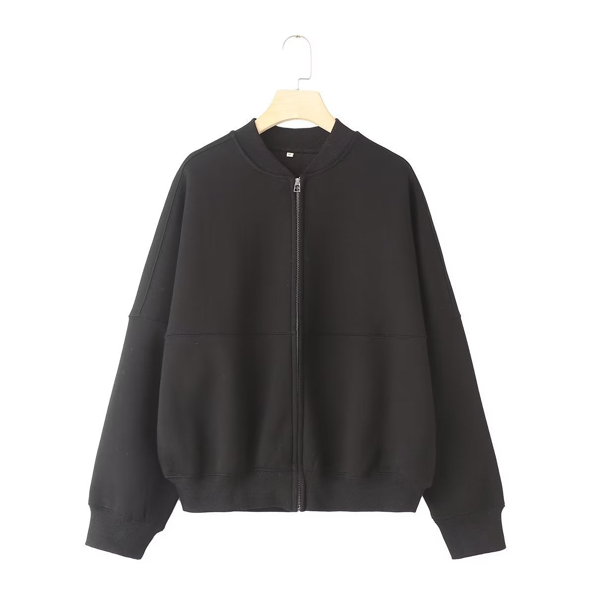 Solid Zip Up Bomber Jacket + Pants Set