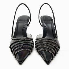 Slingback Transparent Pointed Toe Stiletto Pumps
