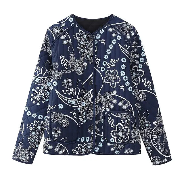Vintage Paisley Floral Quilted Jacket
