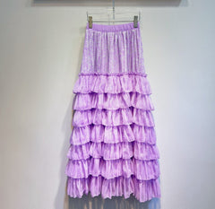 Tiered Ruffles Midi Skirt