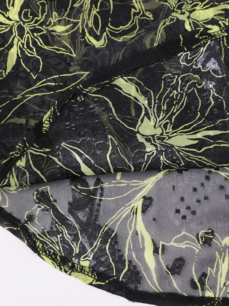 Sheer Floral Print Long Sleeve Shirt