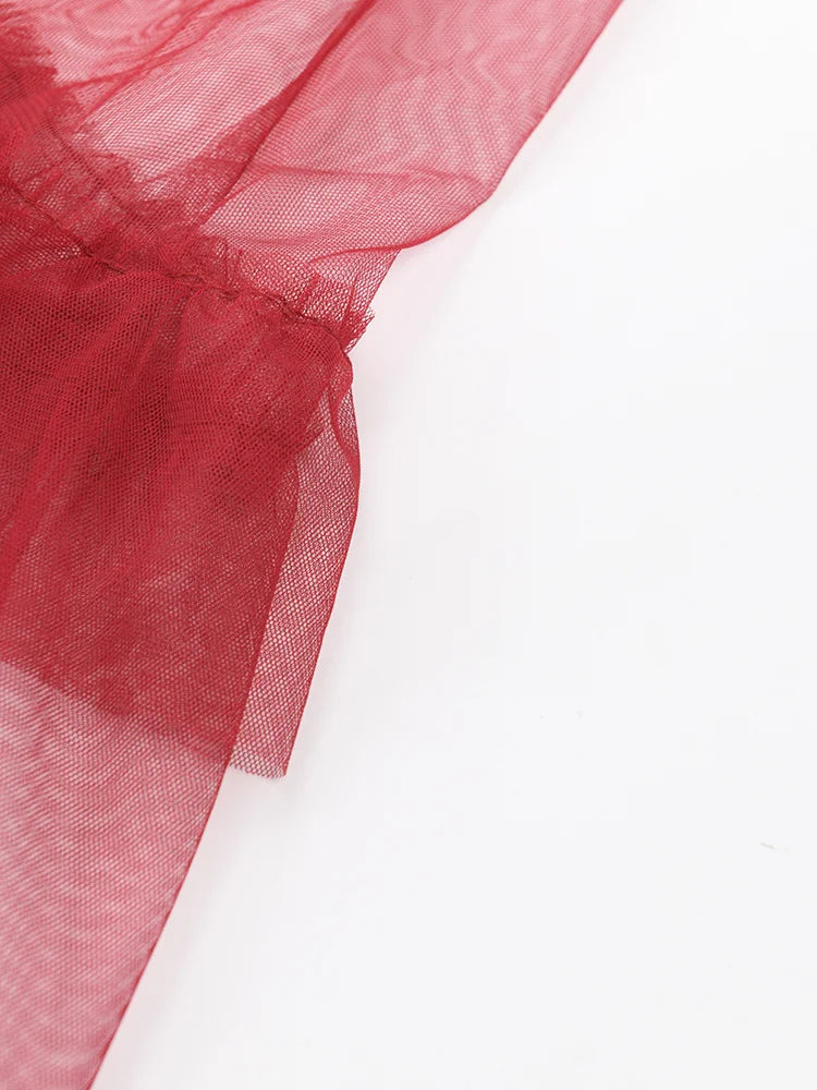 Tiered Ruffles Tulle Midi Skirt