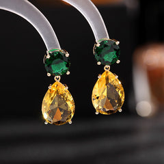 Color Block Ice Cracked Water Drop Earrings