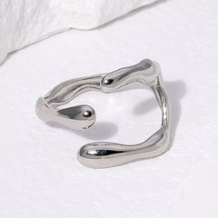 Irregular Stainless Steel Adjustable Ring