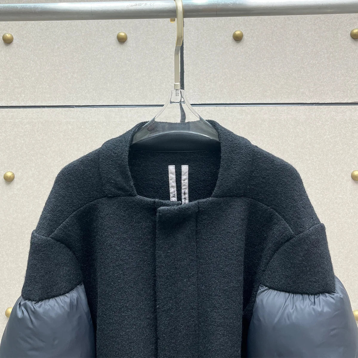 Puff Sleeves Spliced Knit Jacket