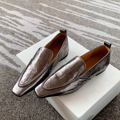Retro Flat Bottom Leather Loafers