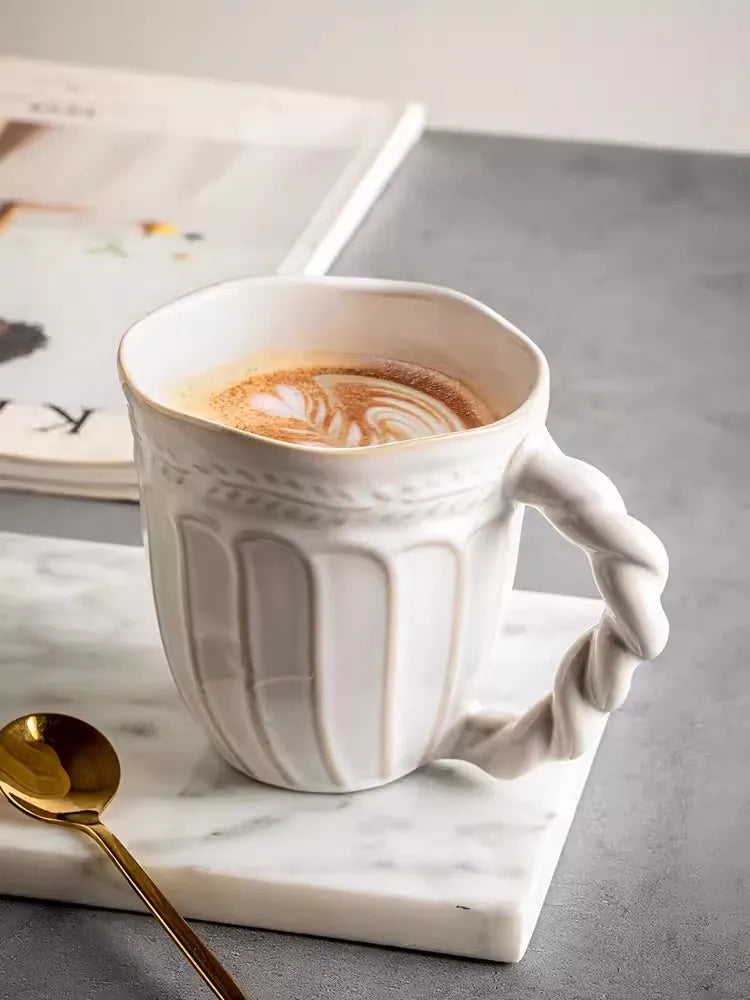 Vintage Ceramic Twisted Handle Mug