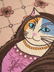 Cat Mona Lisa Jacquard Embroidery Sweater