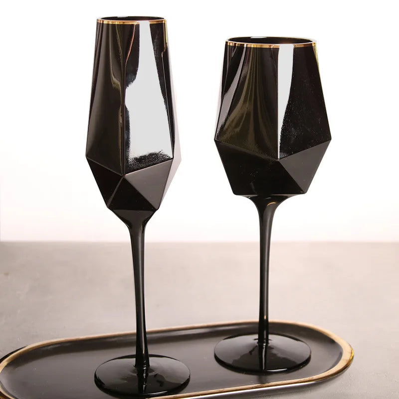 Pure Black Champagne Wine Glass