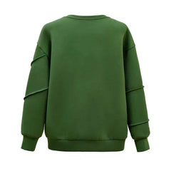 Green Round Neck Long Sleeve Loose Sweater