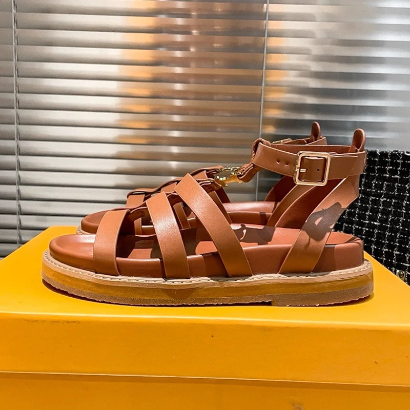 Open Toe Flat Platform Rome Sandals