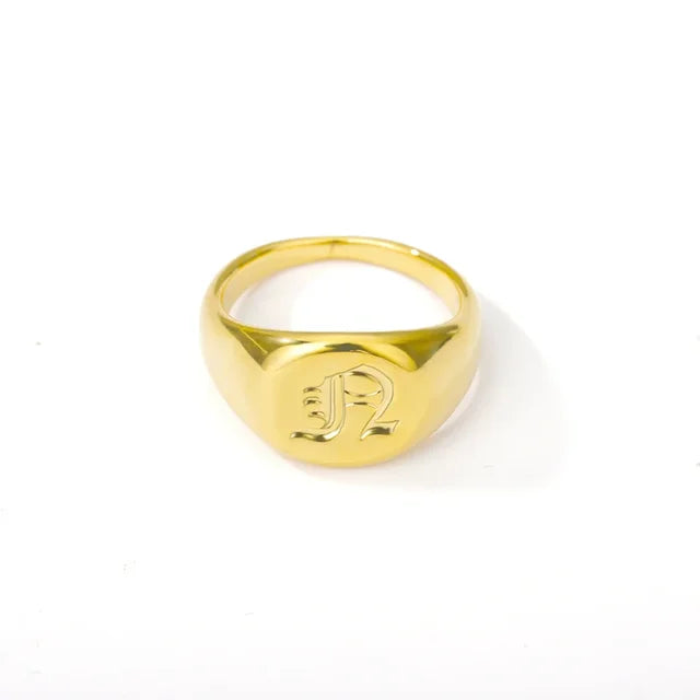Stainless Steel A-Z Letter Initial Rings
