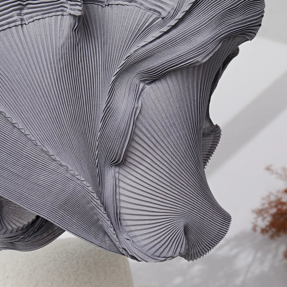 Pleated Structured Draped Skirt