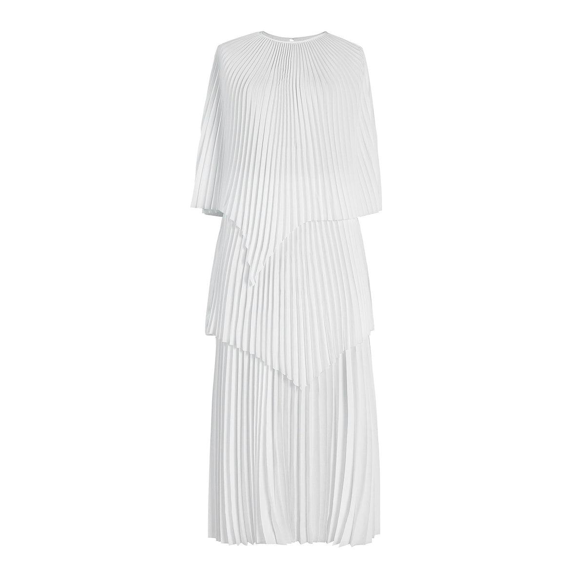 Gradient Color Shawl Top Pleated Loose Dress