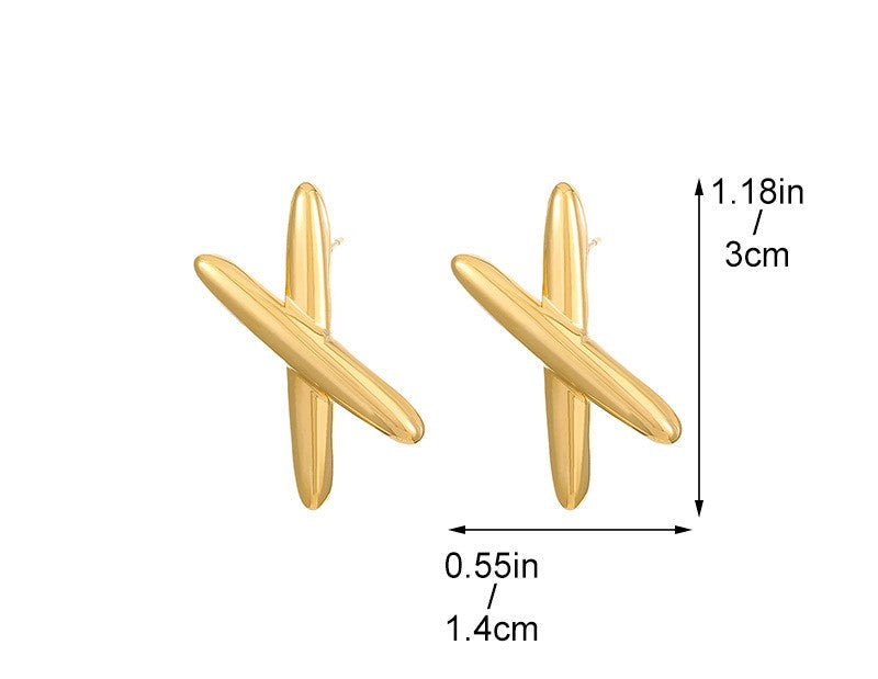 X- Shaped Stainless Steel Earrings