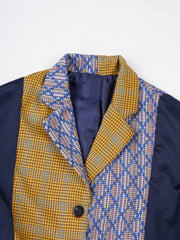 Combination Plaid Lattice Spliced Jacket