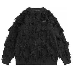 Fringe Round Neck Knitted Sweater