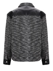 Panel Faux Leather Spliced Jacket