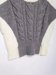 Drawstring Patterned Loose Fit Cable Knit Vest