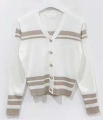 Striped Slim Fit Knitted Cardigan