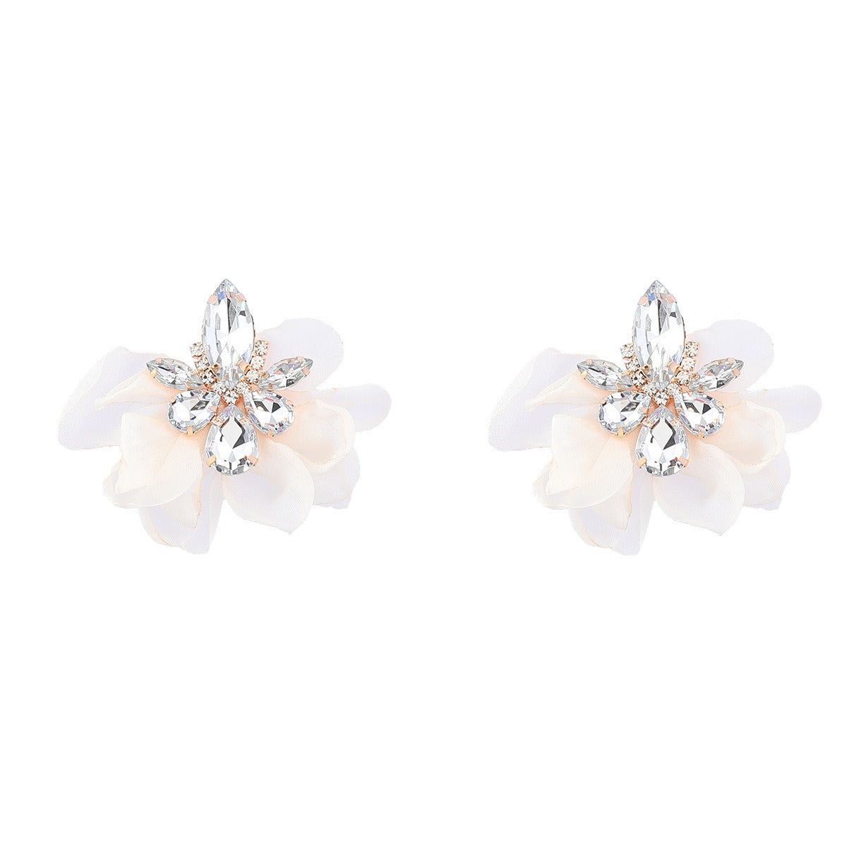 Elegant Vintage Alloy Diamond Flower Earrings