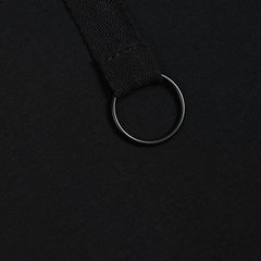 Pullover Hooded Hollow Out Loose Side Slit Dress