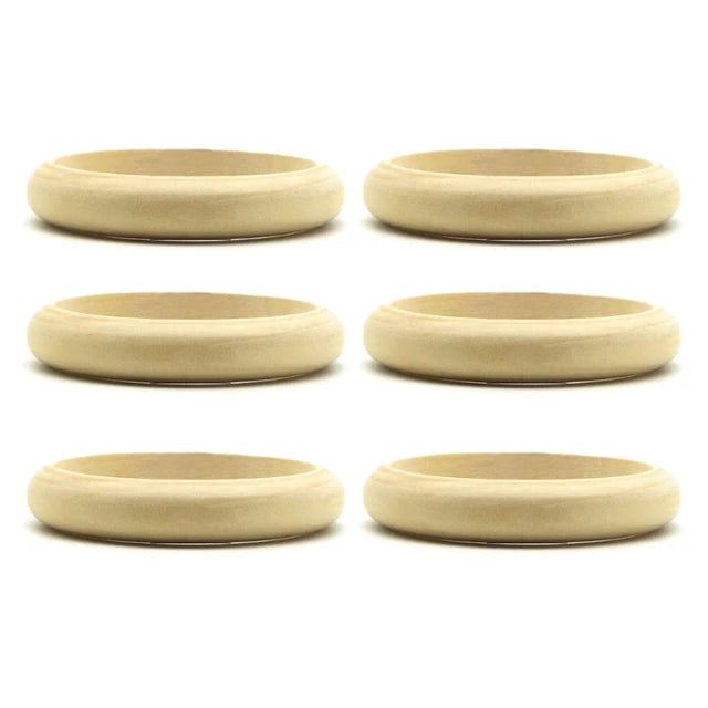 6 Pieces Blank Wood DIY Painting Bangle Bracelets