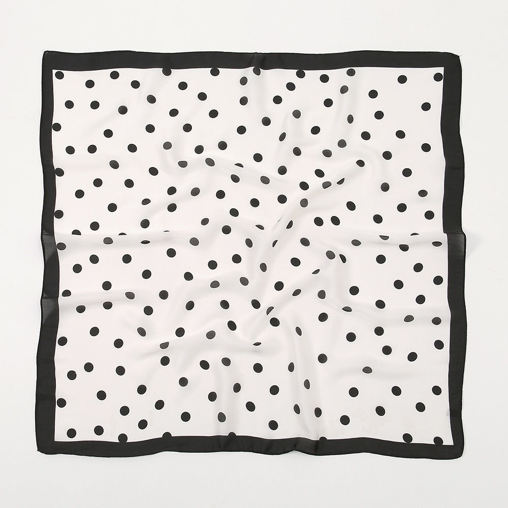 Polka Dots Faux Silk Scarf