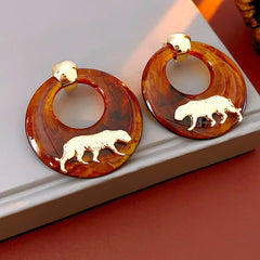 Tiger Geometric Vintage Earrings