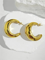 S925 Silver Needle Hollow Geometry C-Shaped Earrings