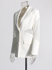 Solid Lace Stitching Blazer