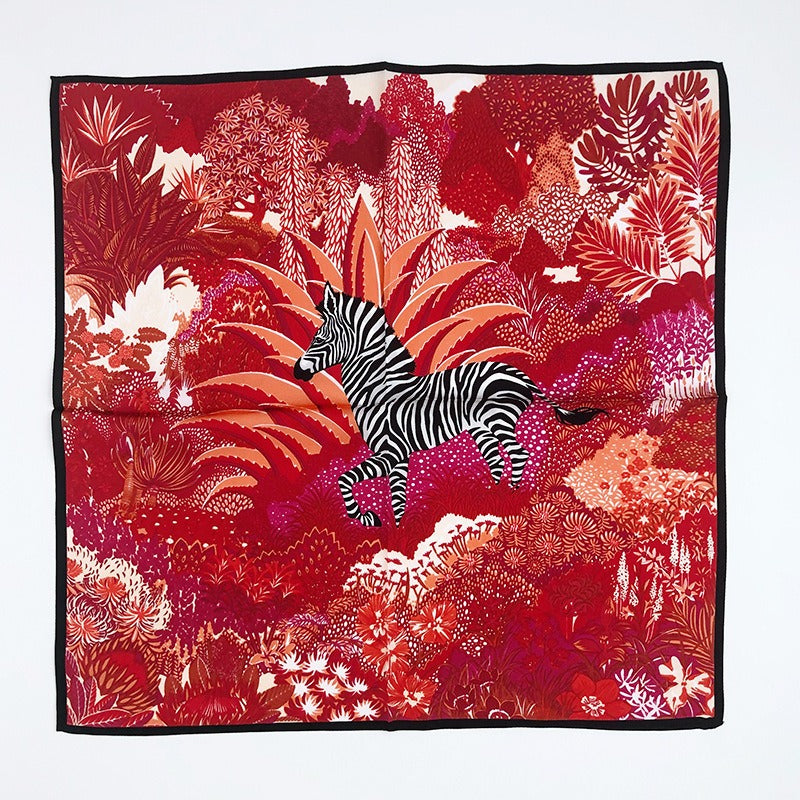 Colorful Floral Striped Zebra Small Square Scarf