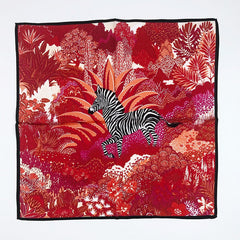 Colorful Floral Striped Zebra Small Square Scarf