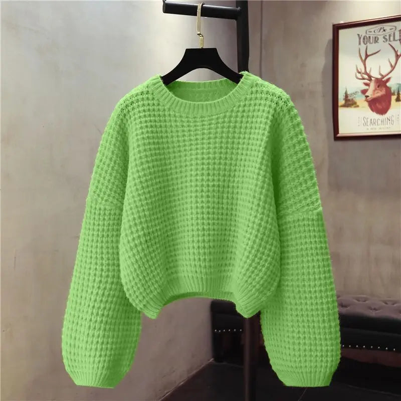 O-Neck Knitted Pullover Loose Sweater