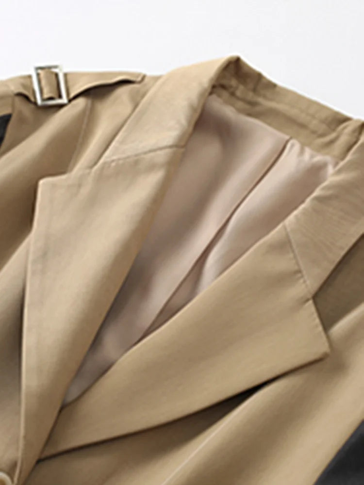 Irregular Pleated Hem Trench Coat