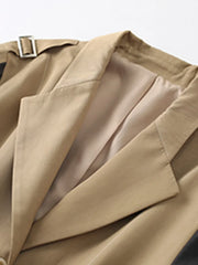 Irregular Pleated Hem Trench Coat